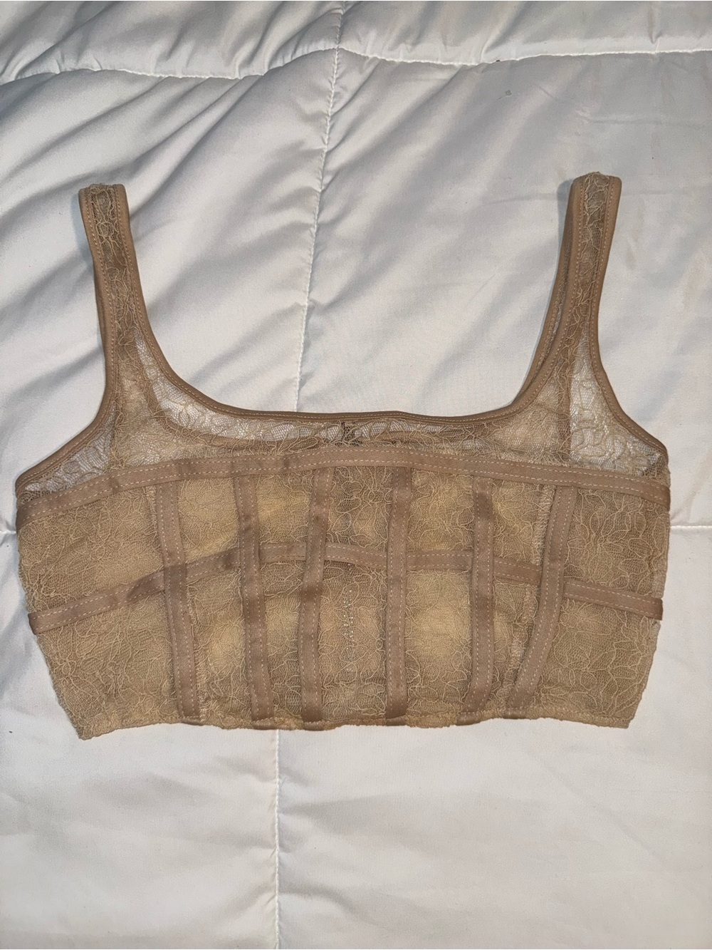 Missguided Lace Bralette in Nude Tan